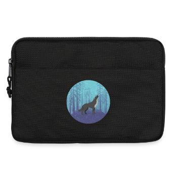 Wolf im Mondwald - Laptoptasche 13" - Schwarz - Vorne