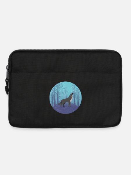 Wolf in the Moon Forest - Laptop bag 13" - black