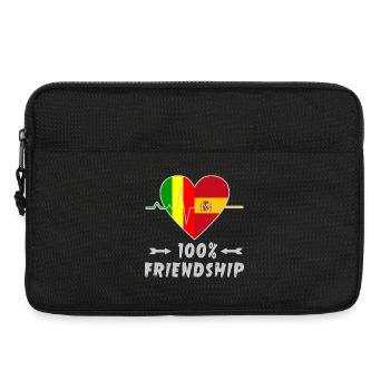 100 % amitié entre le Mali et l'Espagne - Sacoche pour ordinateur portable 13 pouces - noir - Devant