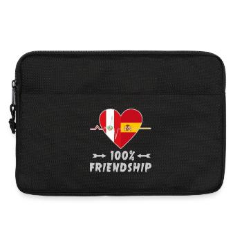 Peru und Spanien 100% Freundschaft - Laptoptasche 13" - Schwarz - Vorne