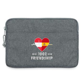 L'Autriche et l'Espagne 100% amitié - Sacoche pour ordinateur portable 13 pouces - gris chiné - Devant