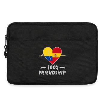 Kolumbien und Spanien 100% Freundschaft - Laptoptasche 13" - Schwarz - Vorne