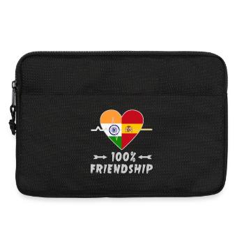 L'Inde et l'Espagne : amitié à 100 % - Sacoche pour ordinateur portable 13 pouces - noir - Devant