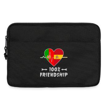 100 % amitié entre le Portugal et l'Espagne - Sacoche pour ordinateur portable 13 pouces - noir - Devant