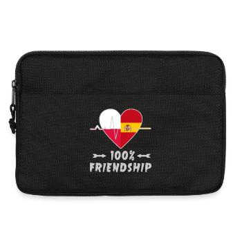 100 % amitié entre la Pologne et l'Espagne - Sacoche pour ordinateur portable 13 pouces - noir - Devant