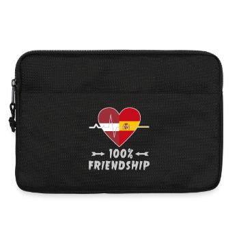 Lettland und Spanien 100% Freundschaft - Laptoptasche 13" - Schwarz - Vorne