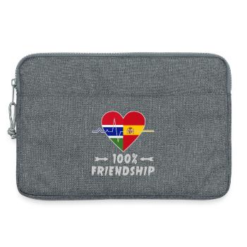 Gambia und Spanien 100% Freundschaft - Laptoptasche 13" - Grau meliert - Vorne