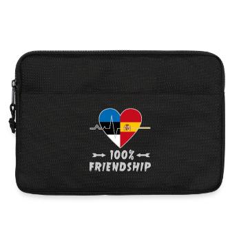 Estland und Spanien 100% Freundschaft - Laptoptasche 13" - Schwarz - Vorne