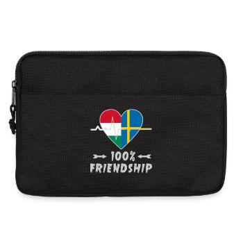 Ungarn und Schweden 100% Freundschaft - Laptoptasche 13" - Schwarz - Vorne