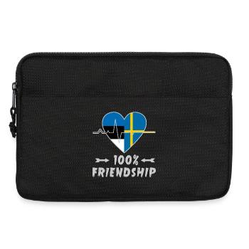Estland und Schweden 100% Freundschaft - Laptoptasche 13" - Schwarz - Vorne