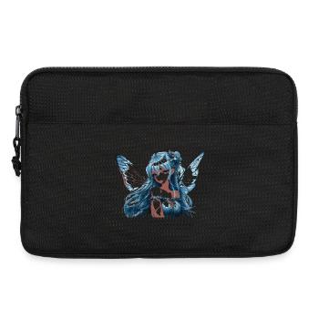 Blauer Feenflügel mit Blumen - Laptoptasche 13" - Schwarz - Vorne