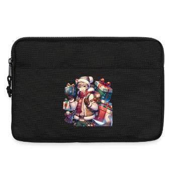 Conception de cadeau manga d’hiver pour Noël - Sacoche pour ordinateur portable 13 pouces - noir - Devant