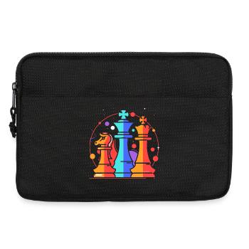 Schachfiguren Cartoon - Laptoptasche 13" - Schwarz - Vorne