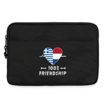 Greece and Netherlands 100% friendship - Laptop bag 13" - black - Front