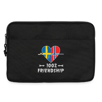 Schweden und Norwegen 100% Freundschaft - Laptoptasche 13" - Schwarz - Vorne