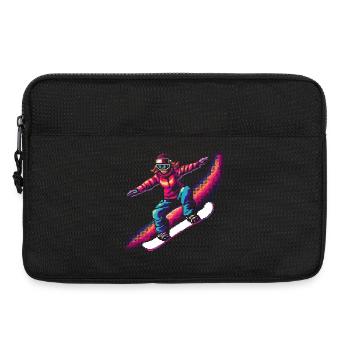 Snowboarding Pixel - Laptop bag 13" - black - Front
