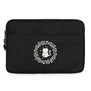 Christmas wreath with cute cat - Laptop bag 13" - black - Front