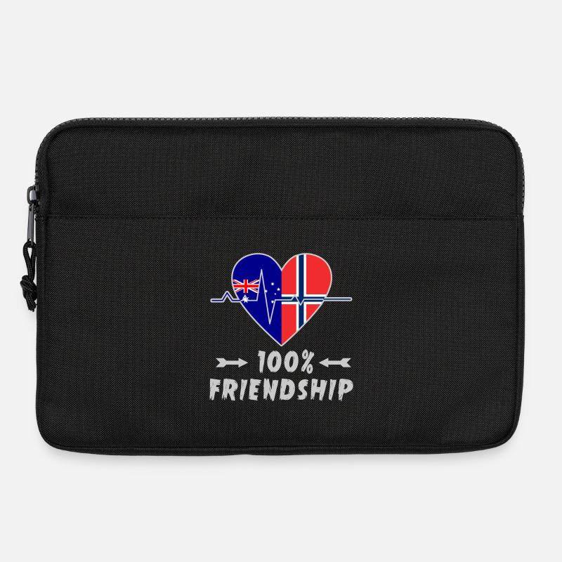 Australien und Norwegen 100% Freundschaft - Laptoptasche 13" - Schwarz