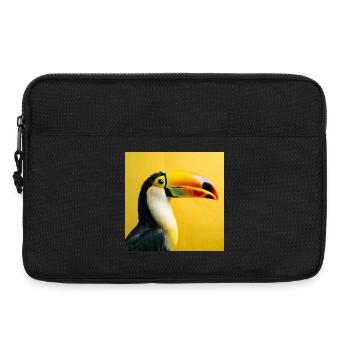 Toucan oiseau sur fond jaune tropical couleurs - Sacoche pour ordinateur portable 13 pouces - noir - Devant