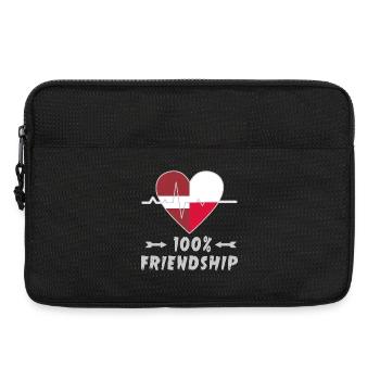 Lettland und Polen 100% Freundschaft - Laptoptasche 13" - Schwarz - Vorne