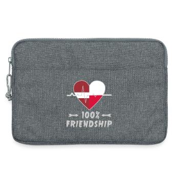 Lettland und Polen 100% Freundschaft - Laptoptasche 13" - Grau meliert - Vorne