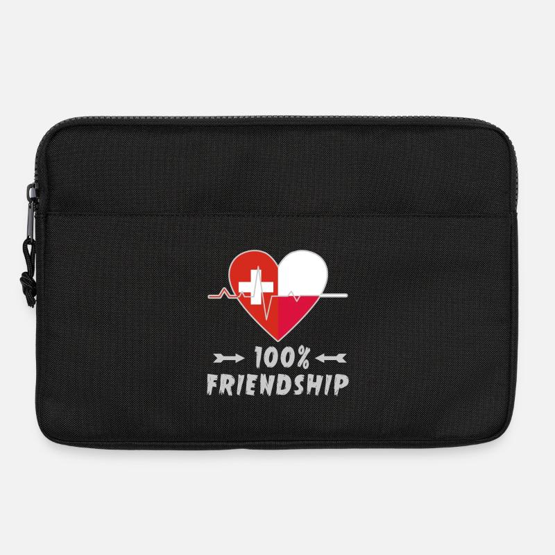 Schweiz und Polen 100% Freundschaft - Laptoptasche 13" - Schwarz