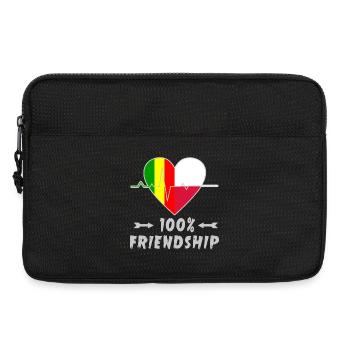 100 % amitié entre le Mali et la Pologne - Sacoche pour ordinateur portable 13 pouces - noir - Devant