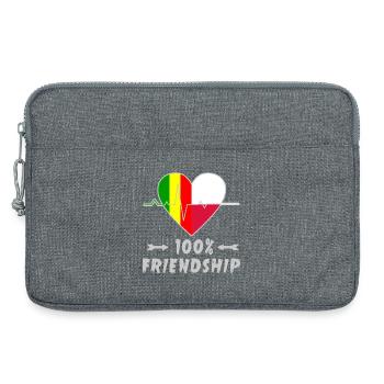 100 % amitié entre le Mali et la Pologne - Sacoche pour ordinateur portable 13 pouces - gris chiné - Devant