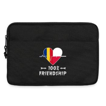 Rumänien und Polen 100% Freundschaft - Laptoptasche 13" - Schwarz - Vorne