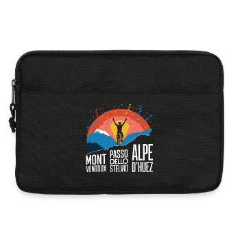 Radfahrberge Stelvio Ventoux Alpe d'Huez KOM - Laptoptasche 13" - Schwarz - Vorne