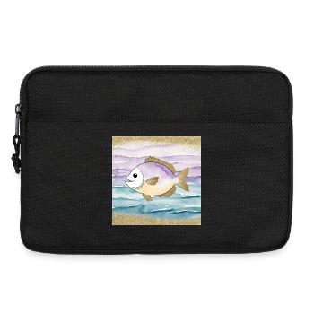Playful fish in the water - Laptop bag 13" - black - Front