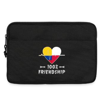 100 % amitié entre la Colombie et la Pologne - Sacoche pour ordinateur portable 13 pouces - noir - Devant