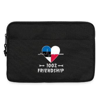 Estland und Polen 100% Freundschaft - Laptoptasche 13" - Schwarz - Vorne