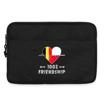 100 % amitié entre la Belgique et la Pologne - Sacoche pour ordinateur portable 13 pouces - noir - Devant
