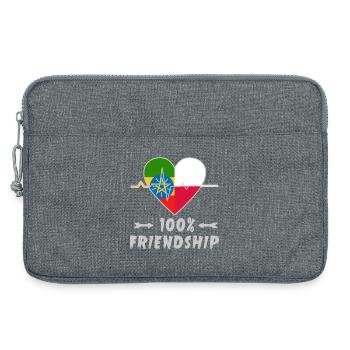 Äthiopien und Polen 100% Freundschaft - Laptoptasche 13" - Grau meliert - Vorne