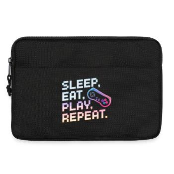 Schlaf Essen Spielen Wiederholen Gaming Design - Laptoptasche 13" - Schwarz - Vorne