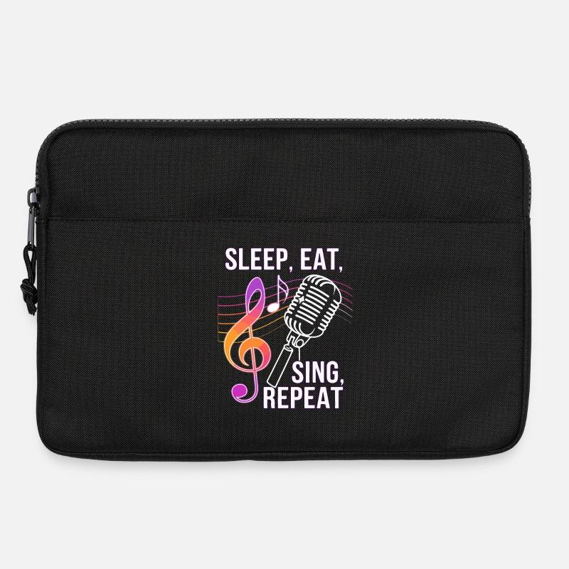 Schlaf Essen Singen Wiederholen - Laptoptasche 13" - Schwarz
