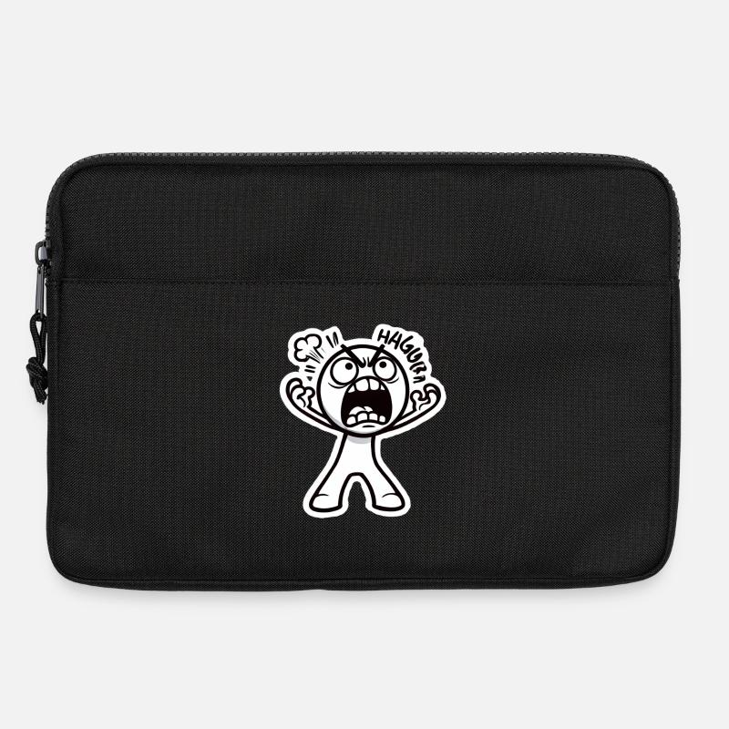 Wütende Cartoon-Stickfigur Sticker - Laptoptasche 13" - Schwarz