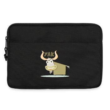 Fröhliche und farbenfrohe Illustration eines Yaks - Laptoptasche 13" - Schwarz - Vorne