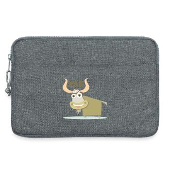 Fröhliche und farbenfrohe Illustration eines Yaks - Laptoptasche 13" - Grau meliert - Vorne