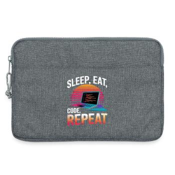 Schlaf Essen Code Wiederholen Geschenk Programmierer Entwickler - Laptoptasche 13" - Grau meliert - Vorne