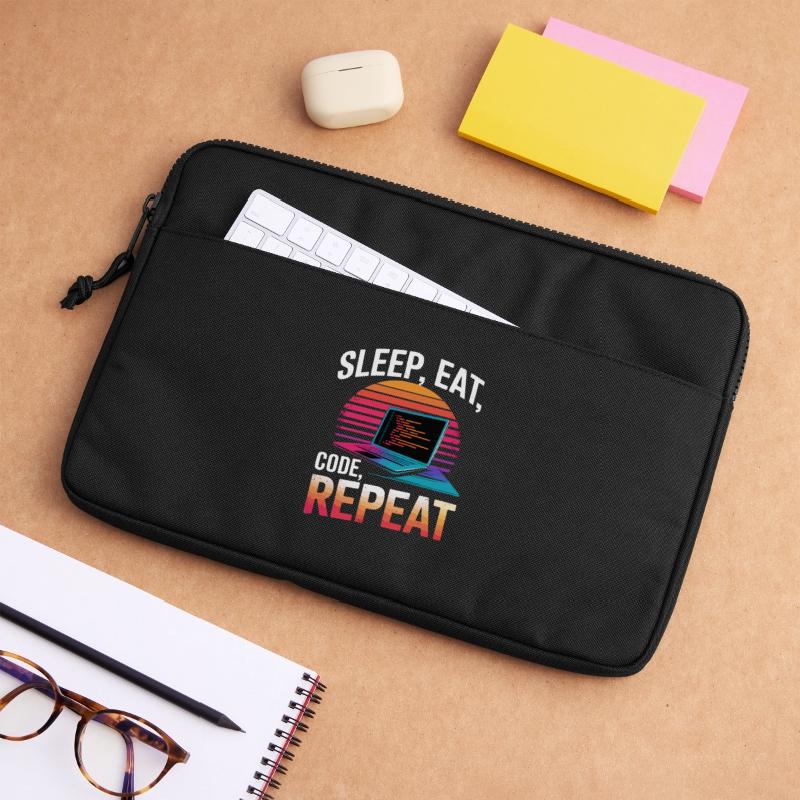 Schlaf Essen Code Wiederholen Geschenk Programmierer Entwickler Laptoptasche 13"