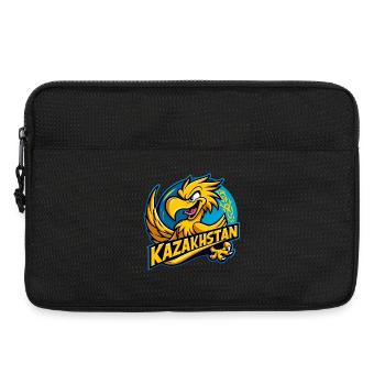 Kazakhstan aigle crête dessin animé drapeau cadeau - Sacoche pour ordinateur portable 13 pouces - noir - Devant