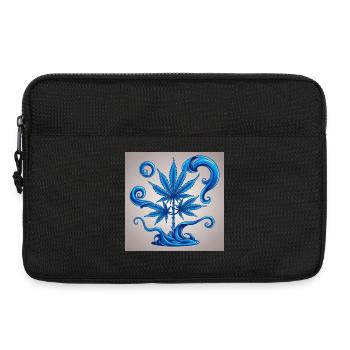 Blue hemp tree with water design - Laptop bag 13" - black - Front