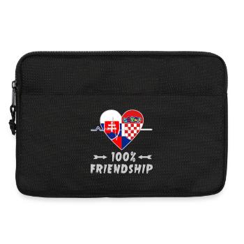 Slowakei und Kroatien 100% Freundschaft - Laptoptasche 13" - Schwarz - Vorne