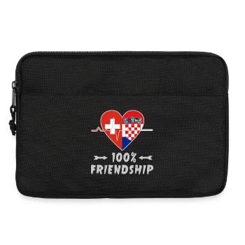 100 % amitié entre la Suisse et la Croatie - Sacoche pour ordinateur portable 13 pouces - noir - Devant