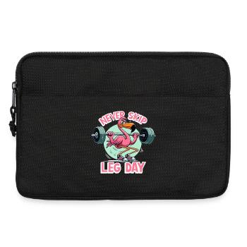 Jour des jambes Flamingo Leg Workout Cadeau de gymnastique drôle - Sacoche pour ordinateur portable 13 pouces - noir - Devant