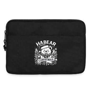 Habear Weihnachten Bär Schal süß Geschenk - Laptoptasche 13" - Schwarz - Vorne