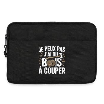 je peux pas j'ai du bois à couper - Sacoche pour ordinateur portable 13 pouces - noir - Devant