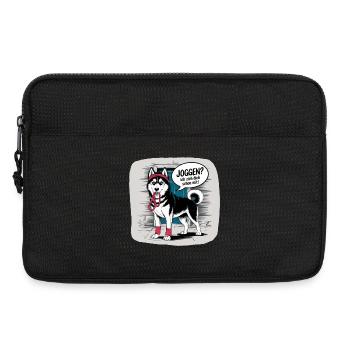 Husky Joggen? Ich zieh Dich mit Hundeliebe - Laptoptasche 13" - Schwarz - Vorne